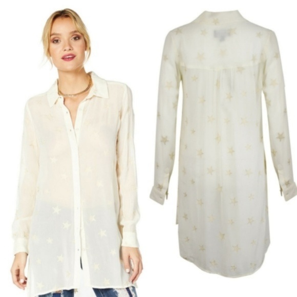 Michael Stars White Long Sleeve Embroidered Top - Picture 2 of 7